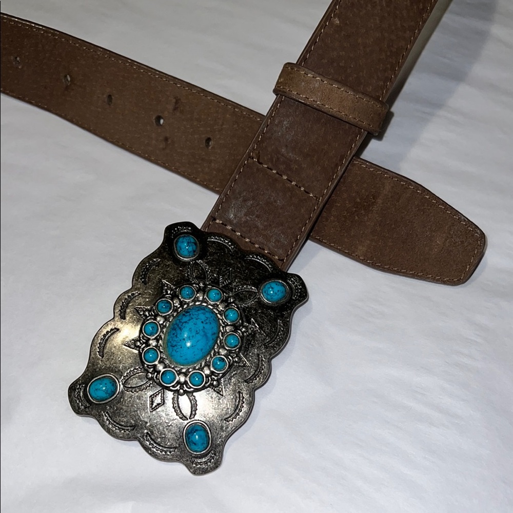 FADED GLORY SILVER & TURQUOISE BELT (L)